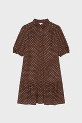 AZALEE POLKA DOTS RUFFLES STRAIGHT DRESS
