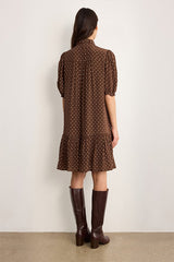 AZALEE POLKA DOTS RUFFLES STRAIGHT DRESS