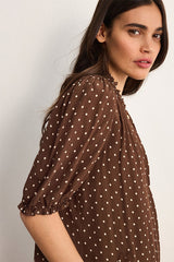 AZALEE POLKA DOTS RUFFLES STRAIGHT DRESS