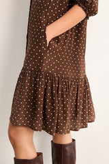 AZALEE POLKA DOTS RUFFLES STRAIGHT DRESS