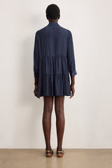 AMANCE SHORT RUFFLED SHIRT DRESS