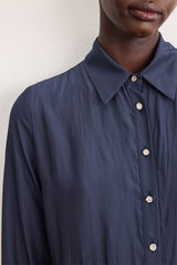 AMANCE SHORT RUFFLED SHIRT DRESS