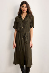 AMANDA FLUID SHIRT DRESS