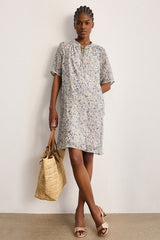 ARIANA ASYMMETRICAL FLORAL LUREX DRESS