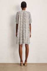 ARIANA ASYMMETRICAL FLORAL LUREX DRESS