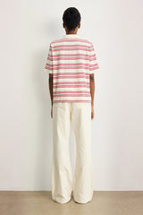 TAMARA PINK STRIPED COTTON BLEND POLO SHIRT