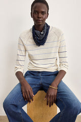 LUCILE STRIPED LINEN MIX SWEATER