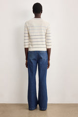 LUCILE STRIPED LINEN MIX SWEATER