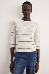 LUCILE STRIPED LINEN MIX SWEATER