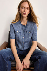 LISA SHORT SLEEVED JEANS EFFECT CARDIGAN