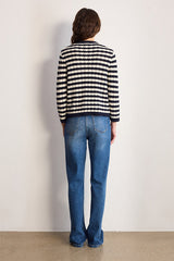 LUISA STRIPED CROCHET CARDIGAN