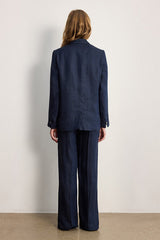 MAYSSA LINEN HERRINGBONE SUIT JACKET