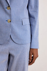 MARWA STRIPED LINEN MIX SUIT JACKET