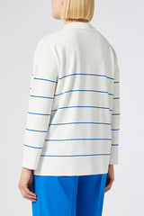 PECE POLO STYLE STRIPED VISCOSE SWEATER