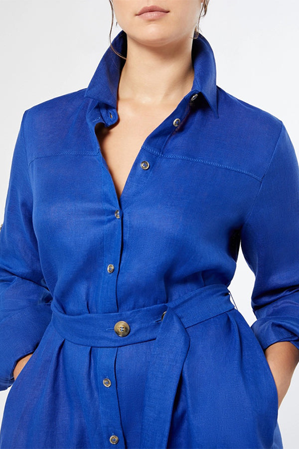 PEDALE LINEN SHIRT DRESS