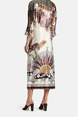 PEGNO FEATHER PRINT SHIRT DRESS