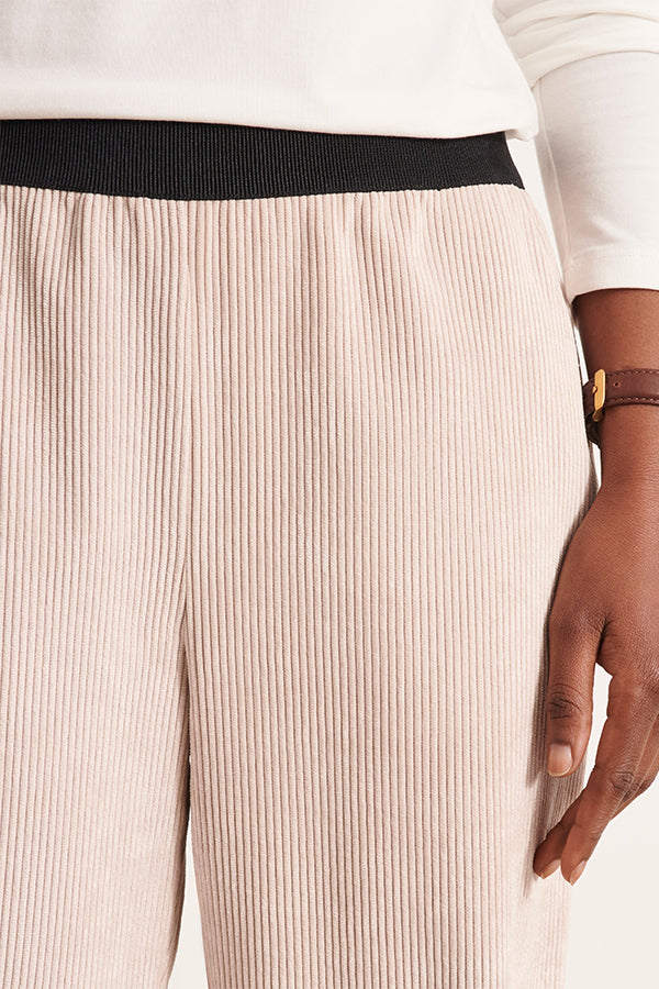 PELVET12 BEIGE STRAIGHT TROUSERS