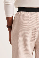 PELVET12 BEIGE STRAIGHT TROUSERS