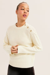 ROSAL GOLD-TONE BUTTONS WOOL SWEATER