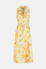 PIAGGE YELLOW FLORAL SLEEVELESS MAXI DRESS