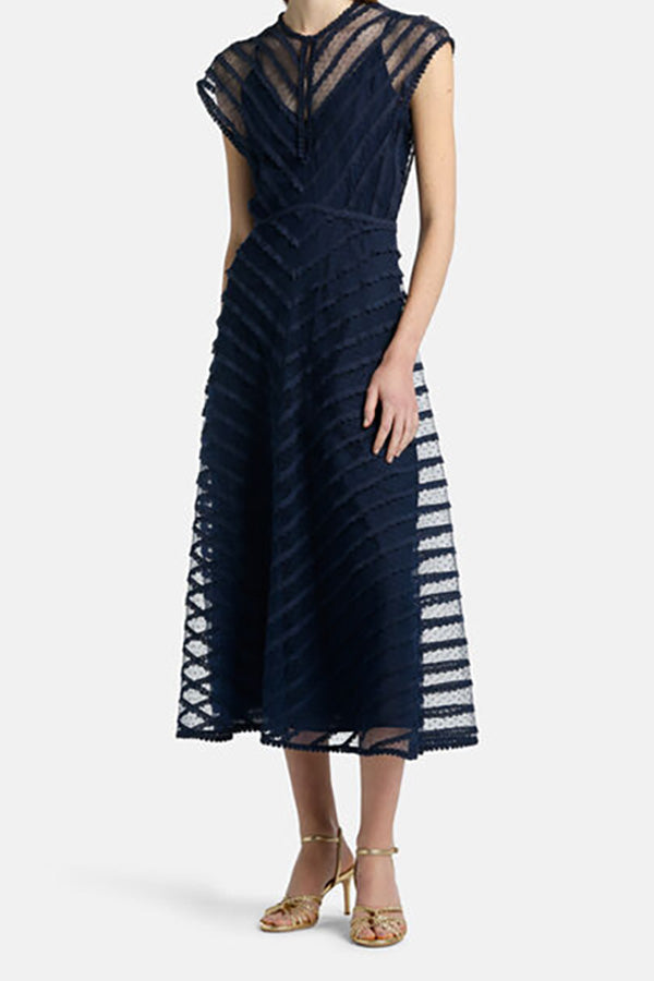 PIANOSA DARK BLUE LACE DRESS