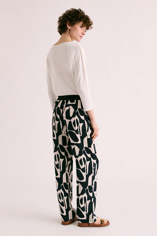 PISSARO VISCOSE CREPE PRINTED TROUSERS