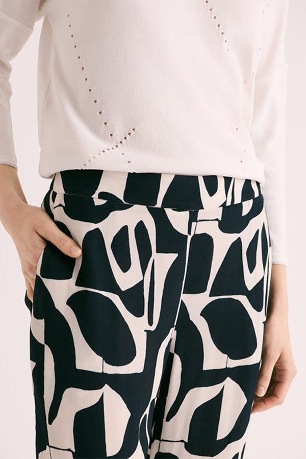 PISSARO VISCOSE CREPE PRINTED TROUSERS