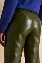 PIVERT OLIVE LUXE STRAIGHT-LEG TROUSERS