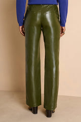 PIVERT OLIVE LUXE STRAIGHT-LEG TROUSERS