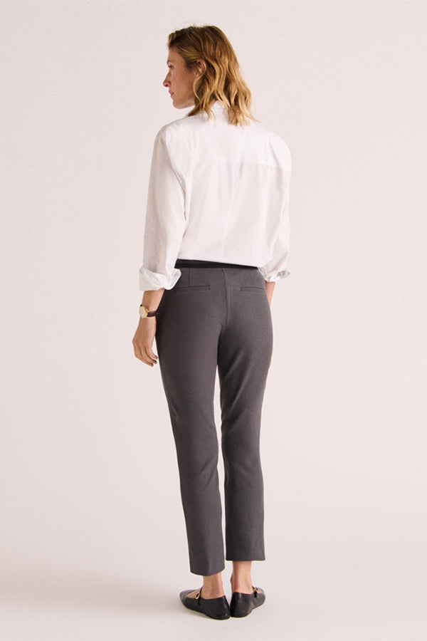 PLUVIER88 GREY STRETCH COTTON 7/8 TROUSERS