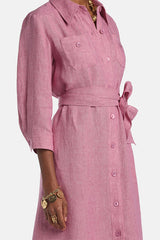 POLESANA LONG LINEN SHIRT DRESS
