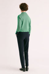 POUDUP NAVY STRAIGHT TROUSERS