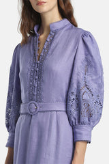 PROVINA ELEGANT PERIWINKLE MACRAMÉ DRESS