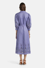 PROVINA ELEGANT PERIWINKLE MACRAMÉ DRESS