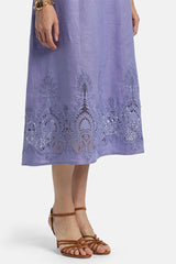 PROVINA ELEGANT PERIWINKLE MACRAMÉ DRESS