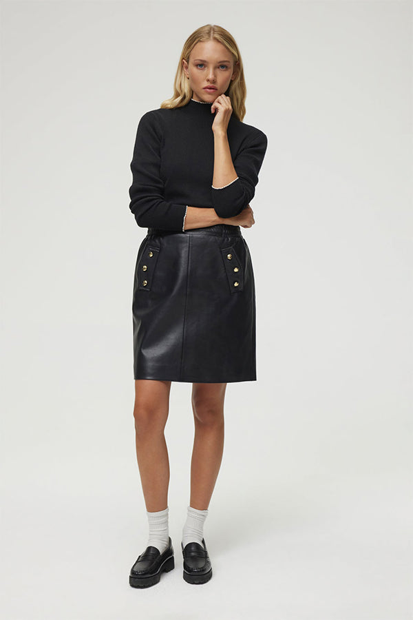 YSSAMBRE SHORT LEATHER SKIRT