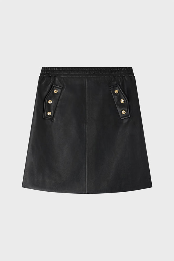 YSSAMBRE SHORT LEATHER SKIRT