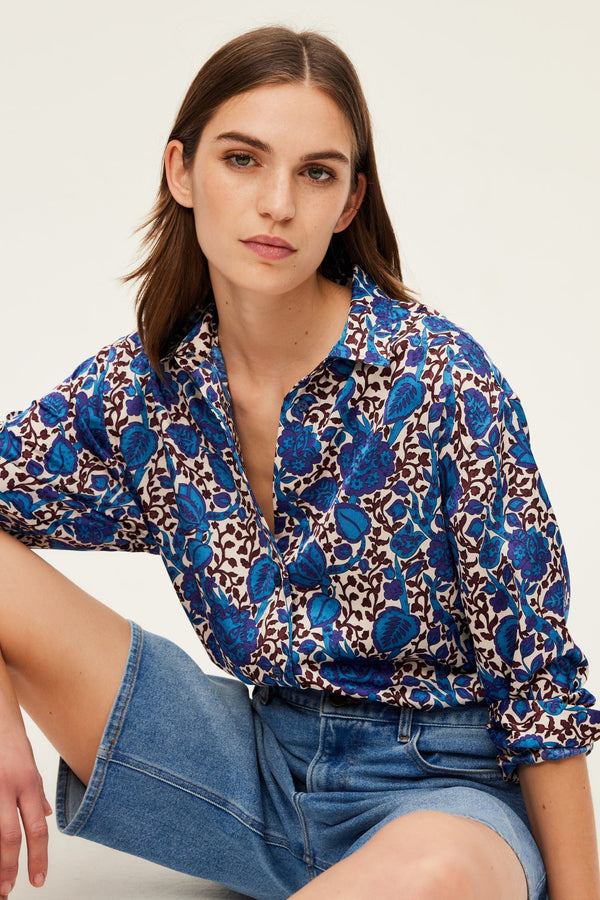 ANTJE LEAF PRINT BLOUSE