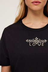 MAESSY BLACK LOVE RHINESTONE T-SHIRT