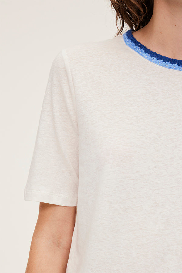 MARCELLA CROCHET COLLAR T-SHIRT