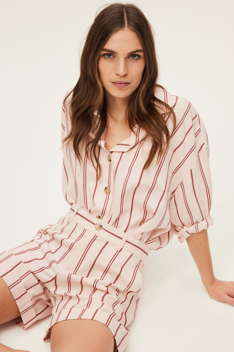 BELITYS NUDE STRIPED JACKET