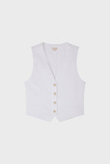 BILLIE SLEEVELESS WHITE DENIM VEST