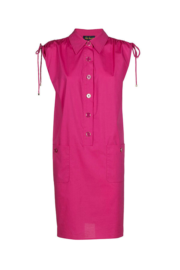 PALAFITTA FUSCHIA COTTON SHORT DRESS