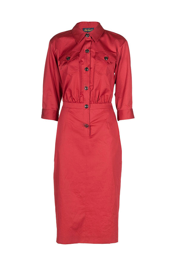 PALGIO RED SHIRT DRESS