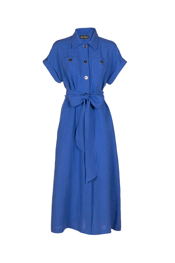PARETE BLUETTE LINEN SHIRT DRESS