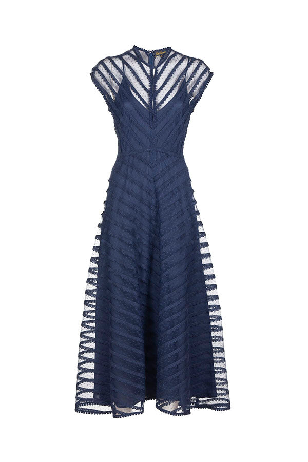 PIANOSA DARK BLUE LACE DRESS