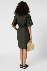 RIZLENE COTTON SHIRT COLLAR DRESS