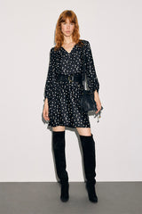 CLEMI JACQUARD PRINT SHORT DRESS