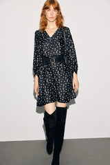 CLEMI JACQUARD PRINT SHORT DRESS