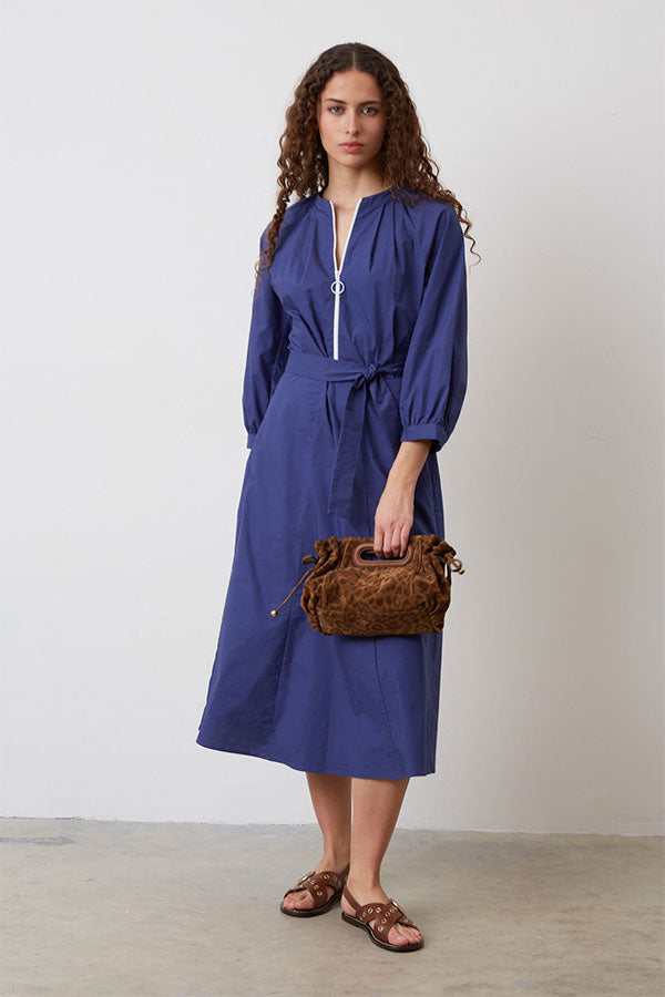 JAMALL ZIPPED COTTON MAXI DRESS